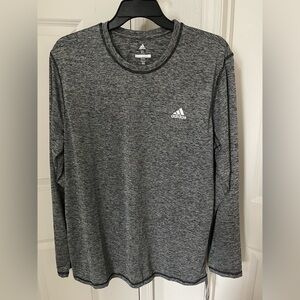 Adidas Men's Heathered Gray Long Sleeve Tee